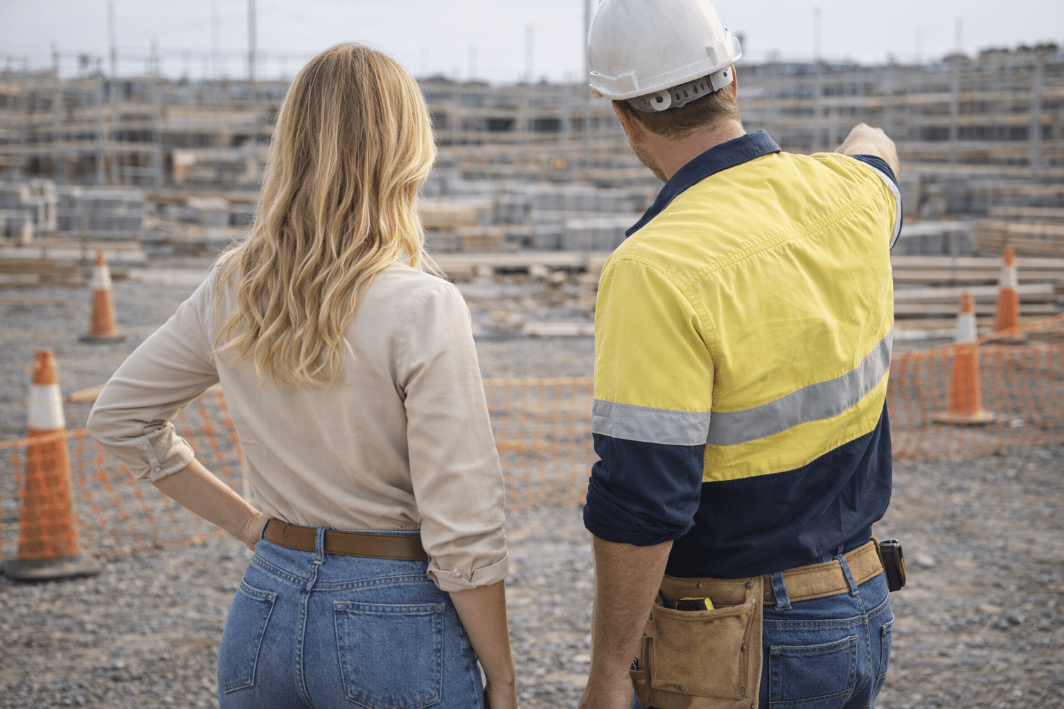 Commercial construction site covered by construction insurance, builders insurance and contract works insurance